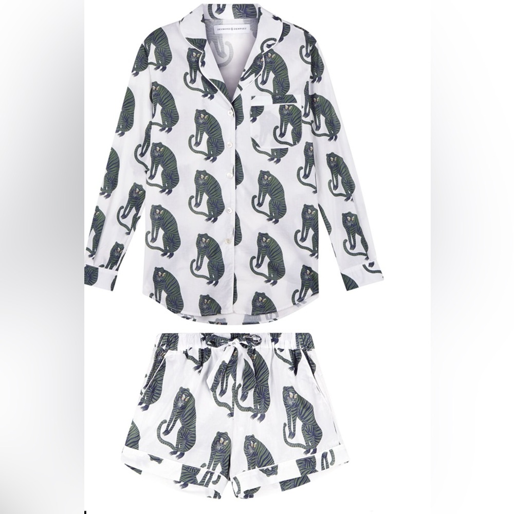 Desmond & Dempsey Sansindo Tiger Print Signature Pajama Set London
